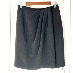 Vintage Chaus Black Pleated Wraparound Midi Skirt Sz 14